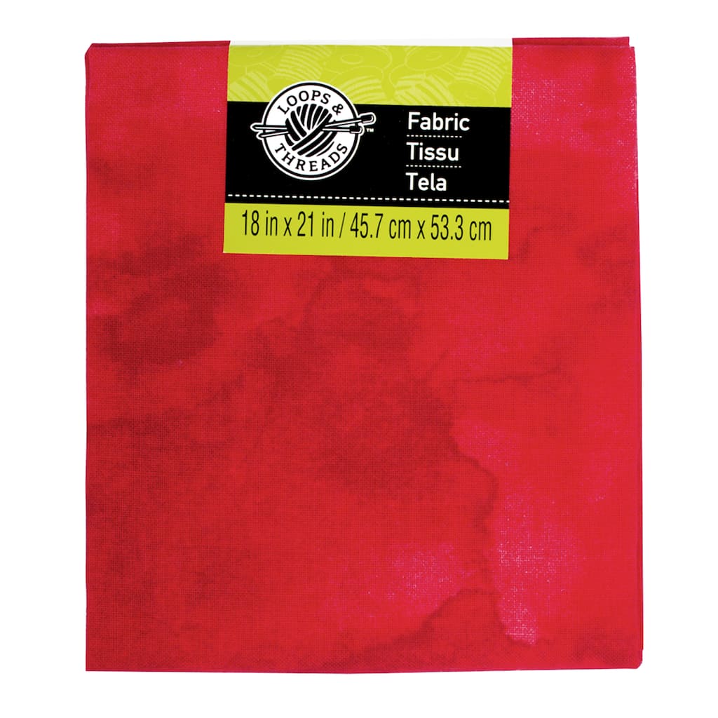 Textured Cotton Fabric, Solid Colors by Loops & Threads Red Textured Cotton Fabric, Solid Colors by Loops & Threads Red